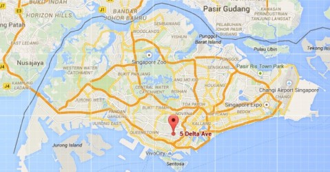 The South Central Community Family Service Center is located in the southern part of Singapore. The Center is shown as a red dot on the map.